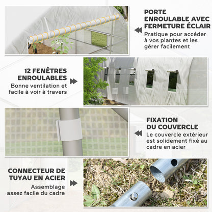 Kweekkas – Serre – Foliekas – Tuinkas – Moestuinkas – Grote Afmeting 24 m² – Stevig Gegalvaniseerd Stalen Frame