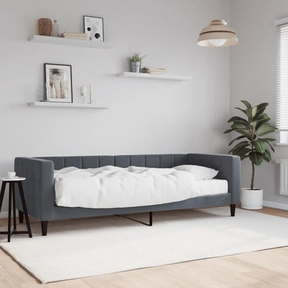 Slaapbank – Bedbank – Logeerbed – Slaapstoel – Kinderbank – Velvet Donkergrijs – Matras 80x200 cm – Verwijderbare Bekleding