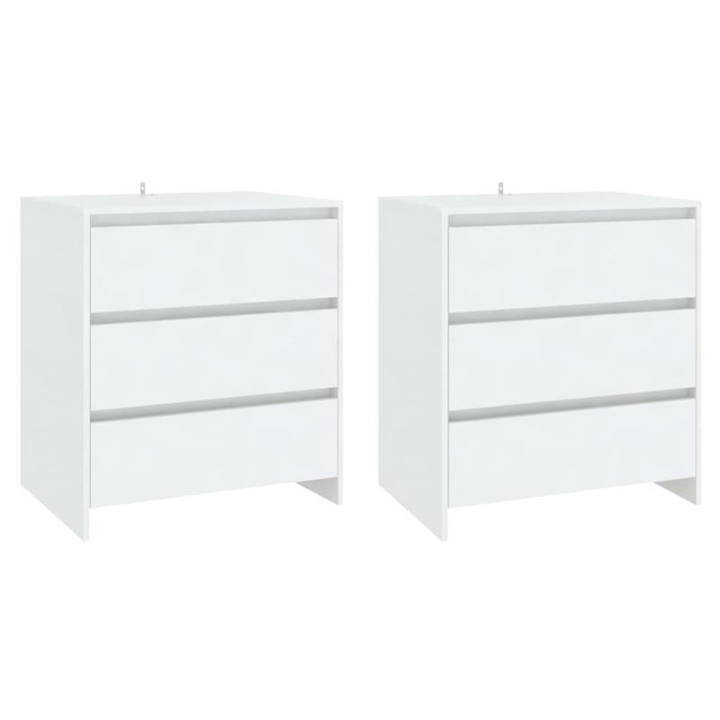 Sideboard – Dressoir – Opbergkast – Kastenmeubel – Wit – Set Van 3 – Hardhouten Materiaal – Verwijderbaar Compartiment