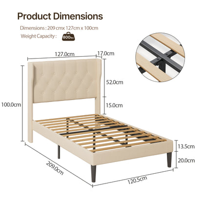 Soft-Pack Bedombouw – Bedframe – Bedkast – Bedomlijsting – Onderstel – Donkergrijs – Met Stille Strips – 20 Cm Opbergruimte Onderbed – 120x200 Cm – Gemakkelijk Montage