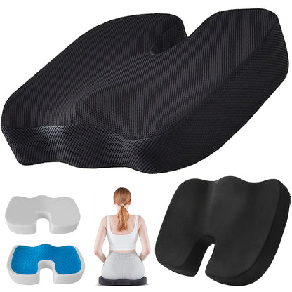 Ergonomisch Stoelkussen met U-vormige Rugondersteuning – Ademend Mesh en Gel Pad – Verlicht Druk op Onderrug, Heupen en Billen – Verstelbare Koord, Past op de Meeste Stoelen (45x35x7 cm)