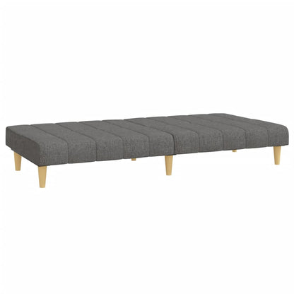 Slaapbank – Bedbank – Logeerbank – Vouwbank – 2-Zitsbank – Lichtgrijs – Verstelbare Rugleuningen – Metalen Frame