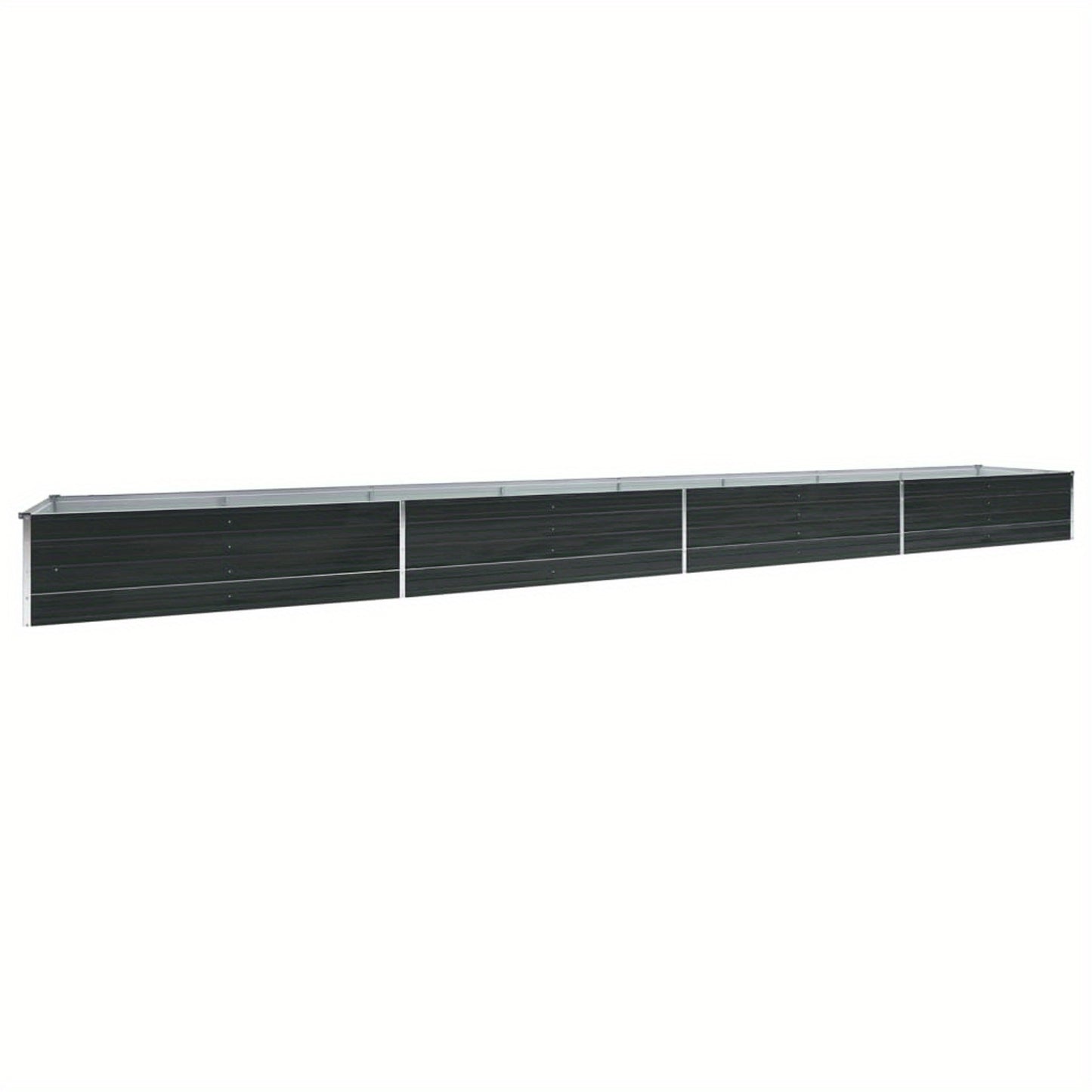 Tuinbak Verhoogd – Plantbak – Moestuinbak – Bloembak – Groentebak – Gegalvaniseerd Staal – 600x80x45 cm – Antraciet - QUORE