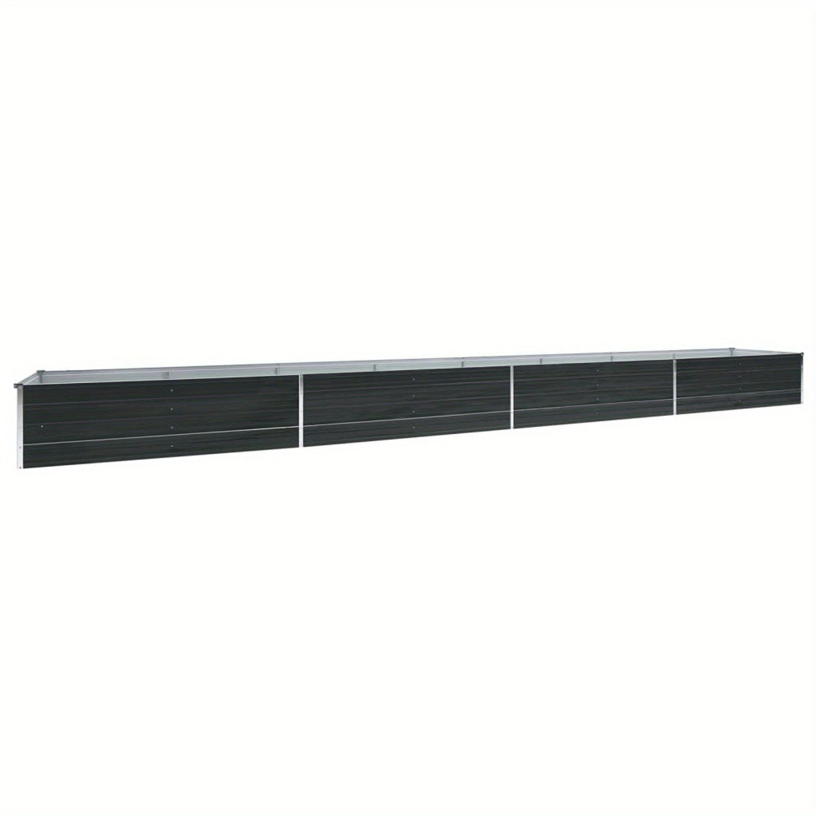 Tuinbak Verhoogd – Plantbak – Moestuinbak – Bloembak – Groentebak – Gegalvaniseerd Staal – 600x80x45 cm – Antraciet - QUORE