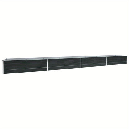 Tuinbak Verhoogd – Plantbak – Moestuinbak – Bloembak – Groentebak – Gegalvaniseerd Staal – 600x80x45 cm – Antraciet - QUORE