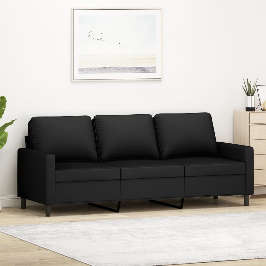 Bankje – Fauteuil – Zitbank – Meubel – Loungestoel – Velvet Bekleding – Met Metalen Frame – 198x77x80 cm – Zwart