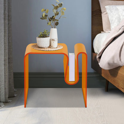 Bijzettafel – Side Table – Salontafel – Nachtkastje – Banktafel – M-Vorm – Acryl – Ruimtebesparend Design – Krasbestendig & Gemakkelijk Schoon Te Maken