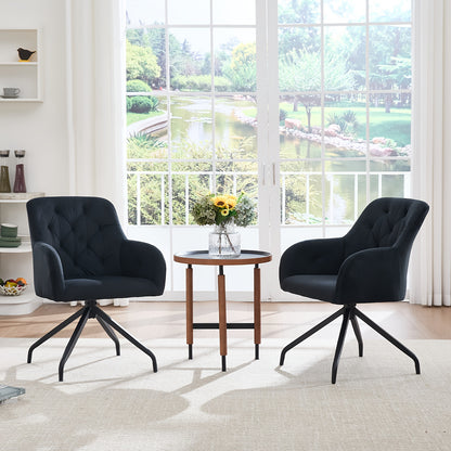Draaifauteuil – Loungefauteuil – Relaxzetel – Accentstoel – Tweedelige Set Olijfgroen – 360° Draaibaar – Fluweelzachte Bekleding – Stevig Metalen Frame