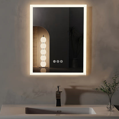Make-up Spiegel – Beautyspiegel – Vergrootspiegel – Badkamerspiegel – Make-upspiegel Met Led Verlichting – 40x50 cm – Antibeschlag Functie – Dimbaar Met 3 Lichtstanden