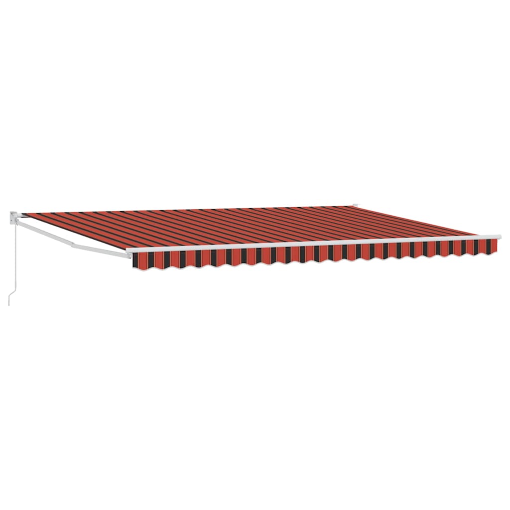 Handmatige Zonwering – Uitschuifbare Luifel – Terras Schaduwdoek – Balkon Zonnescherm – Buitenmarkies – UV-bestendig – Waterafstotend – 3x2,5 Meter – Zwart Rood Gestreept