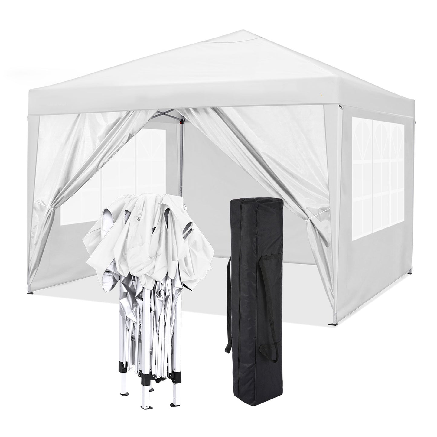 Partytent – Pop-up Tent – Feesttent – Tuintent – Paviljoen – 3,05x3,05 m – Waterdicht – Verstelbare Hoogte – Met Afneembare Zijwanden