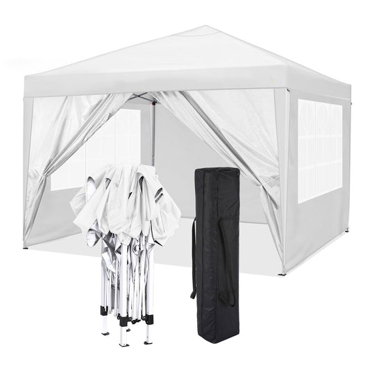 Partytent – Pop-up Tent – Feesttent – Tuintent – Paviljoen – 3,05x3,05 m – Waterdicht – Verstelbare Hoogte – Met Afneembare Zijwanden