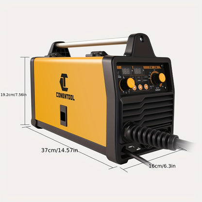 Lasapparaat – Mig Lasmachine – Tig Lasmachine – Elektrische Lasser – MMA Lasser – Geel – 200A Stroomsterkte – Digitale Display Met Overbelastingsbeveiliging