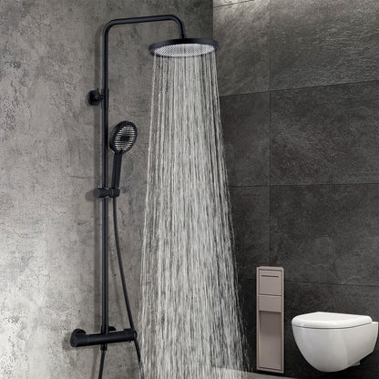 Traditional thermostatic shower set with bathtub and shower system
