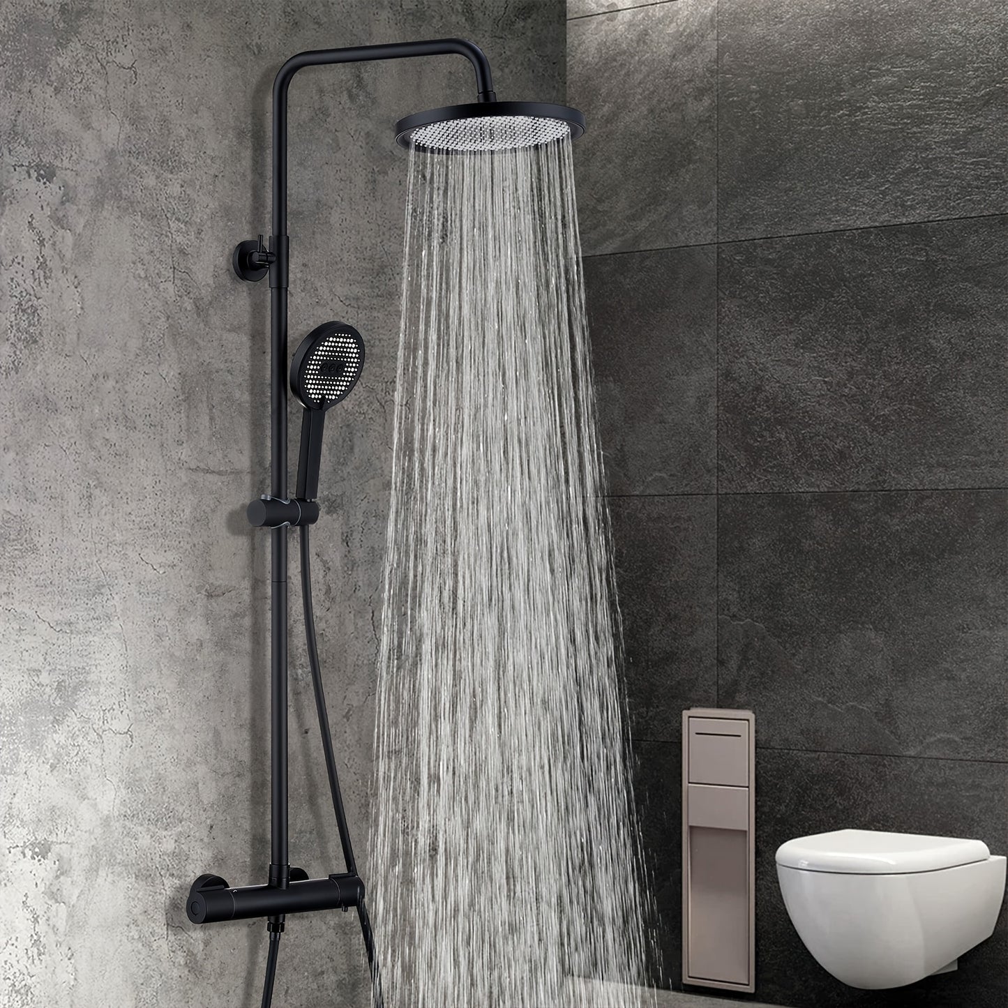 Traditional thermostatic shower set with bathtub and shower system