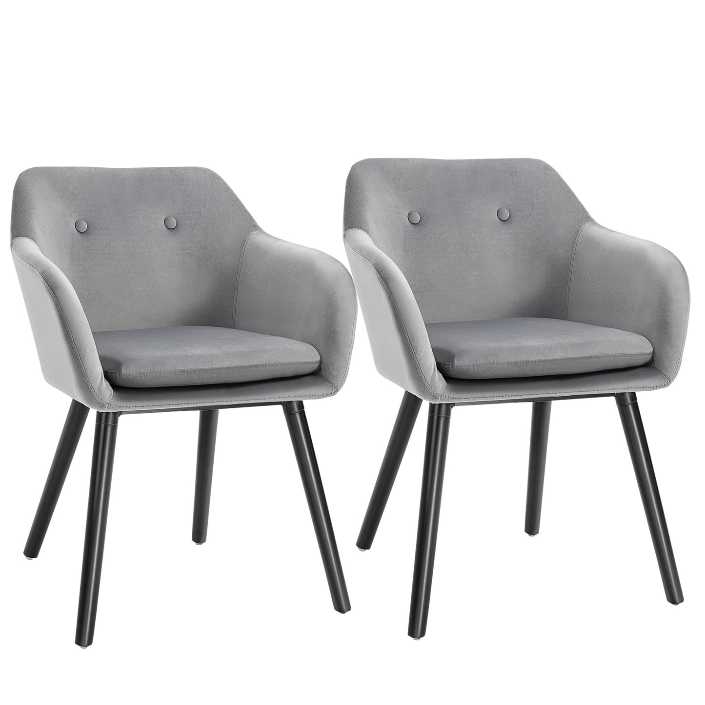 Eetkamerstoelen – Stoelen – Dining Stoelen – Keukenstoelen – Velours Stoelen – Set Van 2 – Fluweelachtige Bekleding – Beukenhouten Poten