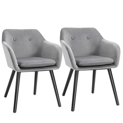 Eetkamerstoelen – Stoelen – Dining Stoelen – Keukenstoelen – Velours Stoelen – Set Van 2 – Fluweelachtige Bekleding – Beukenhouten Poten