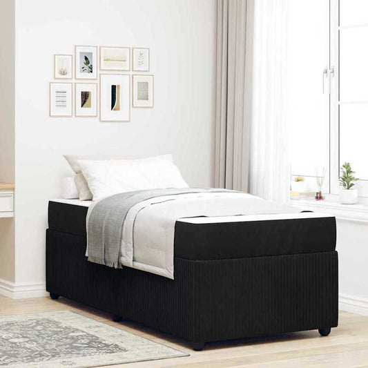 Bedframe – Bed – Bedframe Met Matras – Eenpersoonsbed – Platformbed – Zwart – Twinsize 80x200 cm – Met Matras Inclusief – Metalen Stijlvol Frame