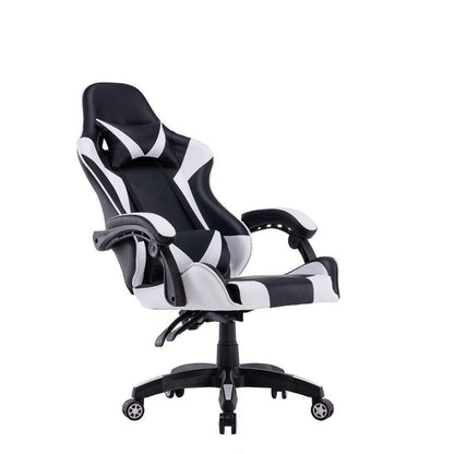 Gamingstoel – Gamestoel – Gaming Chair – Game Stoel – Bureaustoel – Ergonomisch Met Verstelbare Nek- En Lendenkussens – Rugleuning Tot 180° Wit