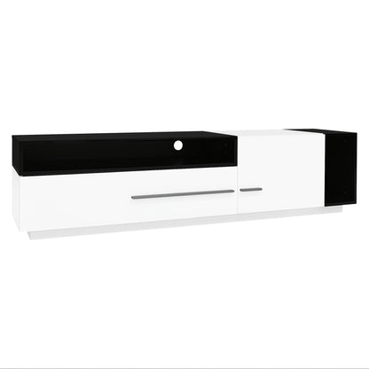 High-gloss TV Stand, Low Cabinet, TV Stand, TV Chest Of Drawers, 170cm - for TVs Up to 70 Inches, with Drawers, Doors And Open Compartments