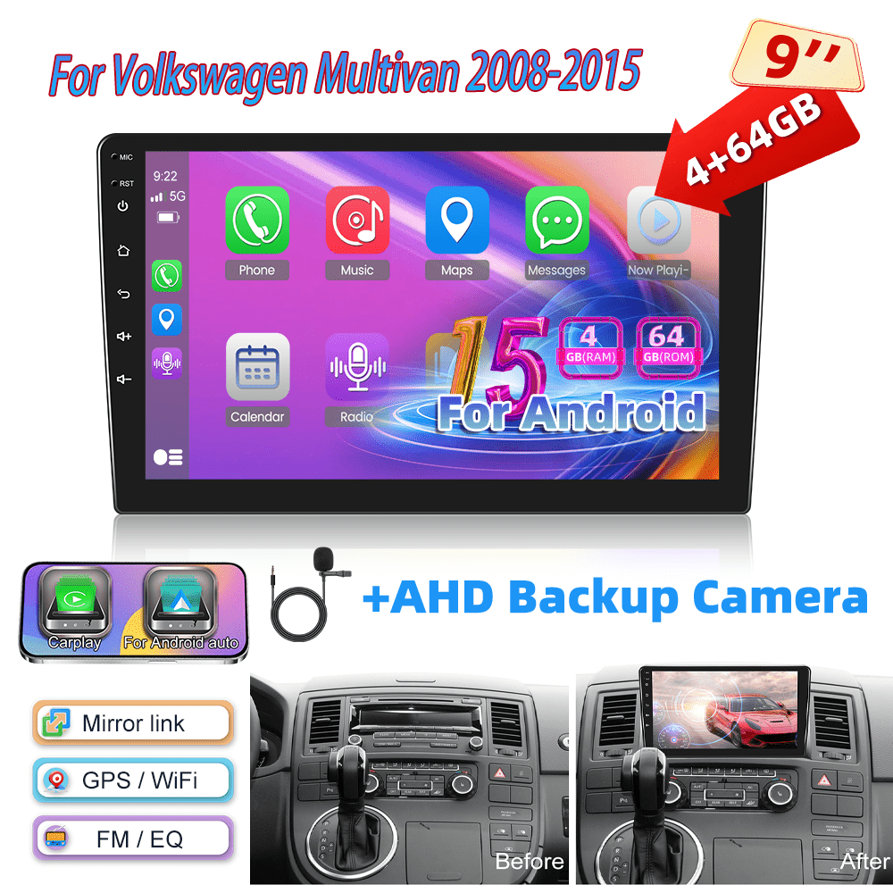 Android 15 Autoradio – Car Stereo – Navigatiesysteem – Multimedia Speler – Double Din – 9 Inch IPS Touchscreen – Draadloos CarPlay & Android Auto – AHD Achteruitrijcamera & SWC Stuurbediening