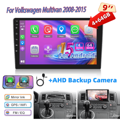 Android 15 Autoradio – Car Stereo – Navigatiesysteem – Multimedia Speler – Double Din – 9 Inch IPS Touchscreen – Draadloos CarPlay & Android Auto – AHD Achteruitrijcamera & SWC Stuurbediening
