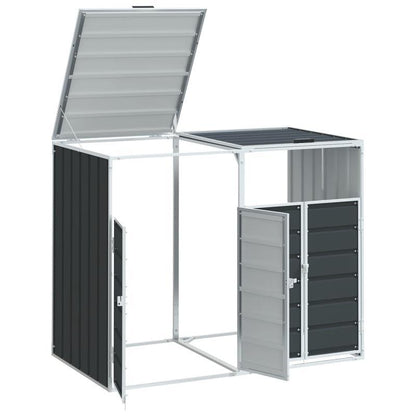 Buitenafvalbak – Afvalcontainer – Afvalbak Met Slot – Afvalopvang – Vuilnisbak – Stevig Stalen Materiaal – Weerbestendig Antracietgrijs – 142x81x112 cm