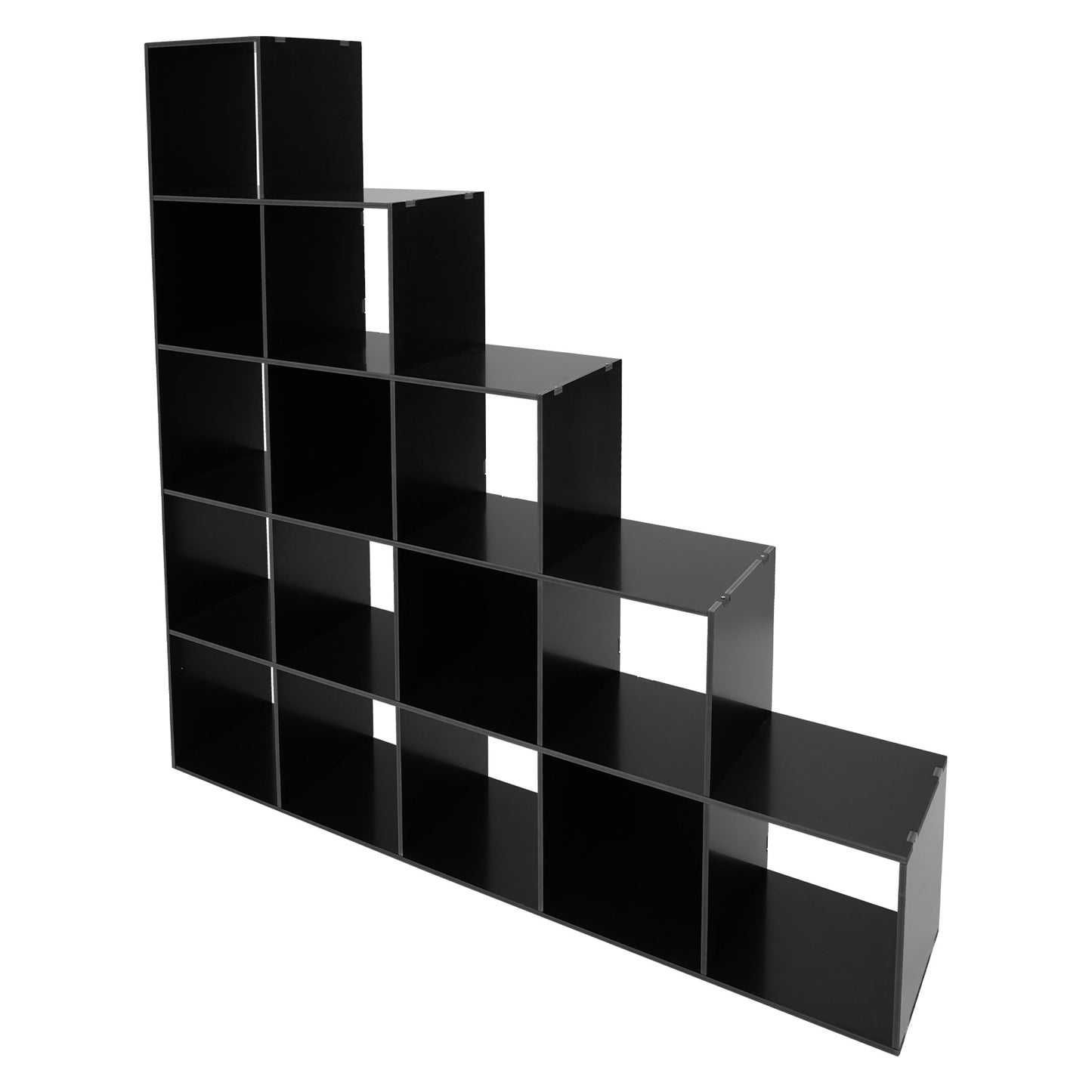 15-Cube L-Shaped Storage Bookcase | Black Plastic Freestanding Organizer for Home & Office, Contemporary Style by NaMaSyo, Corner Shelves