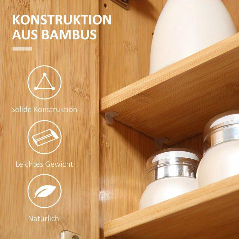 Badkamerkast – Badkamermeubel – Opbergkast – Spiegelkast – Wandschap – Spiegeldeuren – Schuifplanken – Compact Ontwerp – Hout Metaal Glas – 65,2x14x50 cm – Eenvoudige Montage
