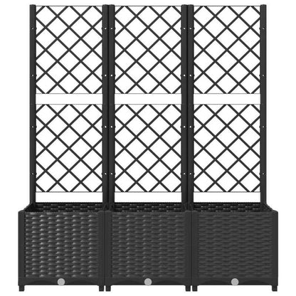 Zwarte Plantenbak Tuin – Plantenbakje – Bloempot – Plantenkas – Plantenhouder – Met Klimrek – Weerbestendig Duurzaam Kunststof – 30,48 x 20,32 x 10,16 cm