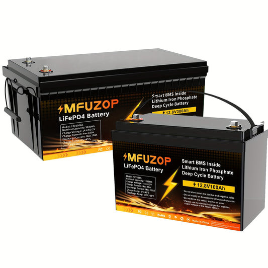 Li-ion Accu – Lithium Batterij – Oplaadbare Accu – Lithium-Ion Batterij – 12V LiFePO4 Accu – 100Ah Capaciteit – Ingebouwd BMS & Snel Opladen