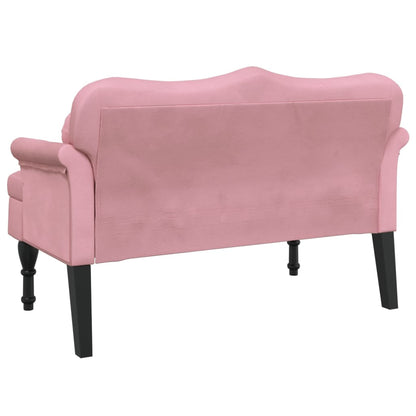 Halbank – Schoenenbank – Zitbank – Bankje – Opbergbank – Velours Roze – Stevig Multiplex Frame – Massief Rubberwood Poten