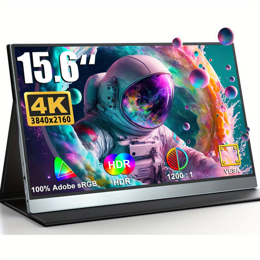 Portable Monitor – Draagbaar Beeldscherm – Extra Scherm Laptop – USB-C Monitor – 15,6 Inch 4K UHD – 100% AdobeRGB – Metalen Behuizing – VESA Compatibel