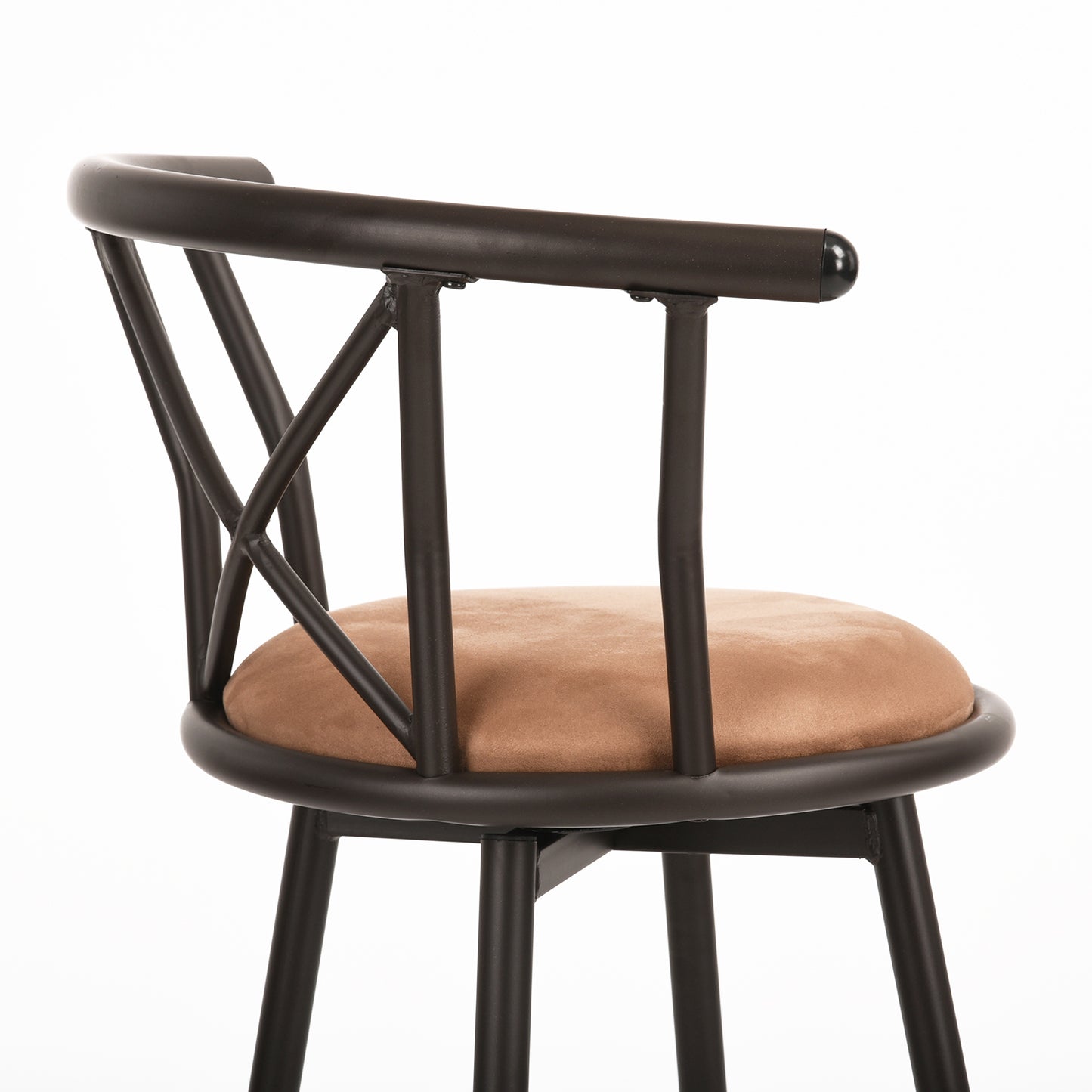 Barstoelen – Barstoelen Met Rugleuning – Keukenstoelen – Barkrukken – Draaistoelen – 63 cm Zithoogte – 360° Draaibaar Met Voetsteun