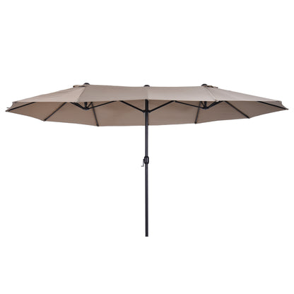 Tuinparasol – Zonnescherm – Terrasparasol – Marktparasol – Dubbele Parasol – Ovale Vorm 270x180 cm – Handmatige Slinger – Waterafstotende Stof Donkergroen