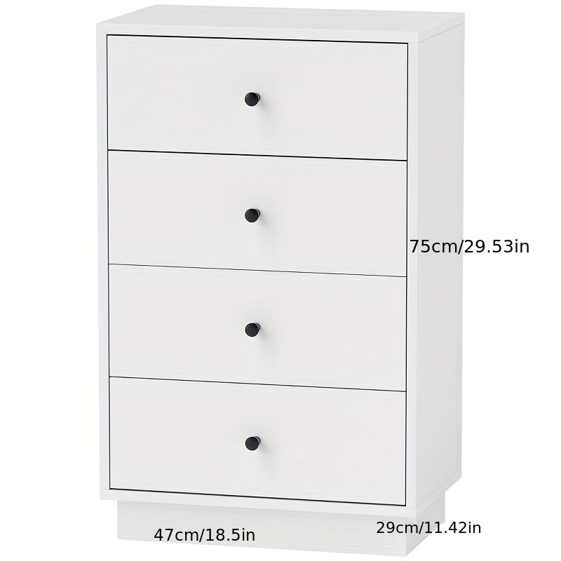 Ladekast – Ladekasten – Dressoir – Opbergkast – Opbergmeubel – Wit – 4 Lades en 3 Open Planken – Ruimtebesparend en Stevig