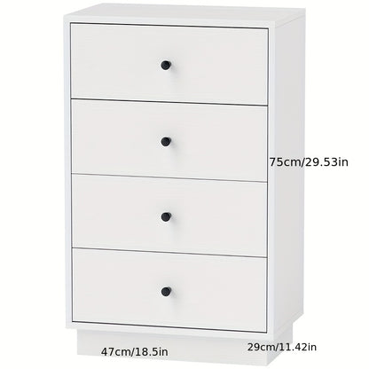 Ladekast – Ladekasten – Dressoir – Opbergkast – Opbergmeubel – Wit – 4 Lades en 3 Open Planken – Ruimtebesparend en Stevig