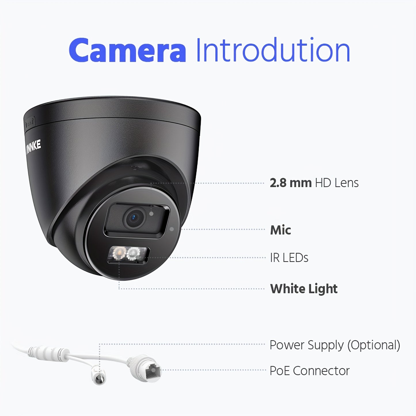 Buitencamera – Beveiligingscamera – IP Camera – CCTV Camera – Zwarte Beveiligingscamera – 3K Ultra HD Beeld – AI Mens- en Voertuigherkenning