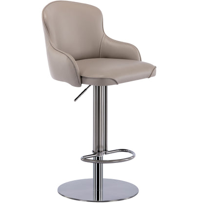 Barstoel – Barkruk – Barstoel Kruk – Barstoelen – Barkrukken – Verstelbare Hoogte 58-83 cm – 360° Draaibaar – Zwarte Titanium Roestvrijstalen Basis – Nappa Leren Rugleuning