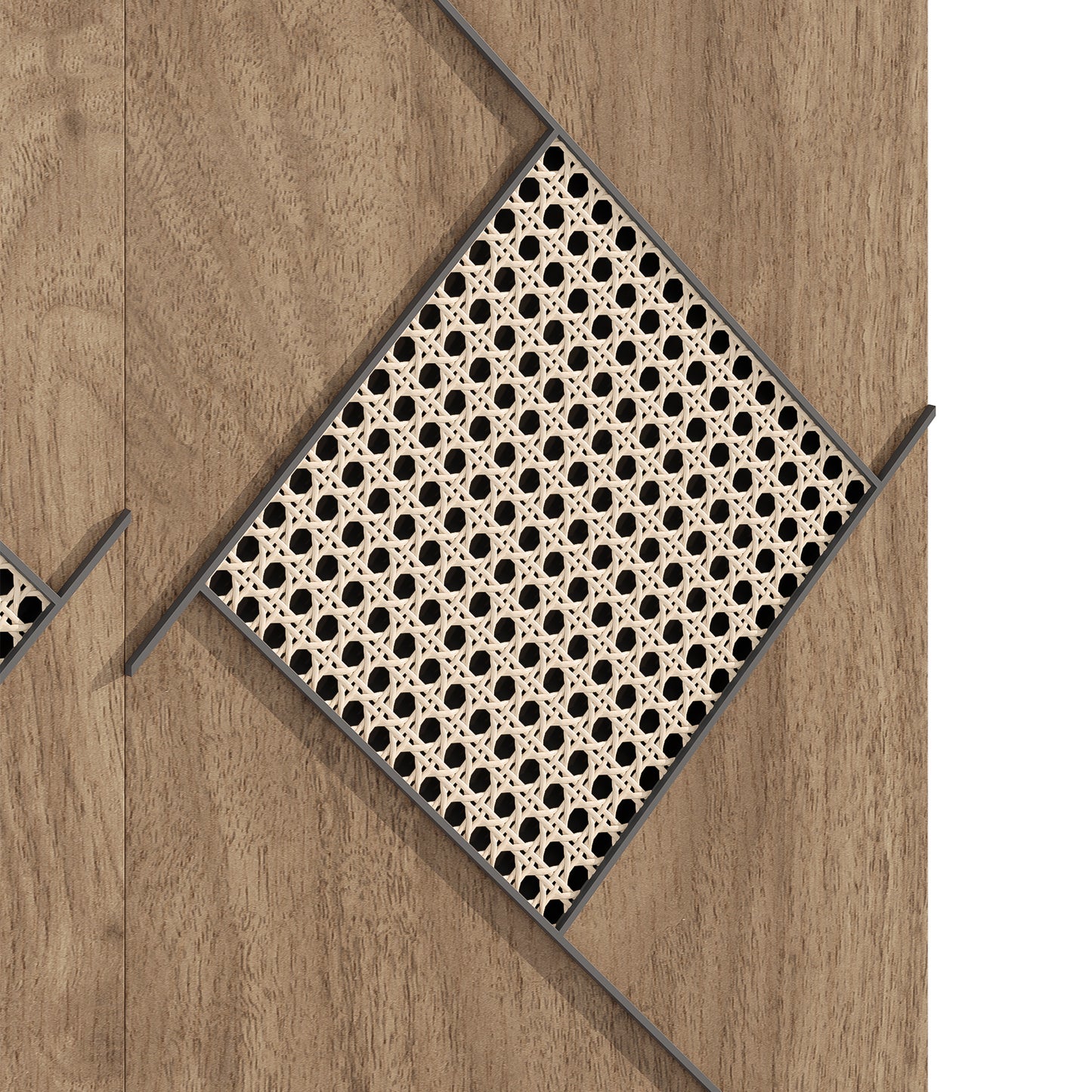 Schoenenkast – Schoenopbergkast – Schoenenrek – Schoenmeubel – Schoenenkast Hout – Modern Design – Decoratief Rattan Patroon – Compact 80x32x91 cm – Gesloten Deuren – Ruime Opbergruimte