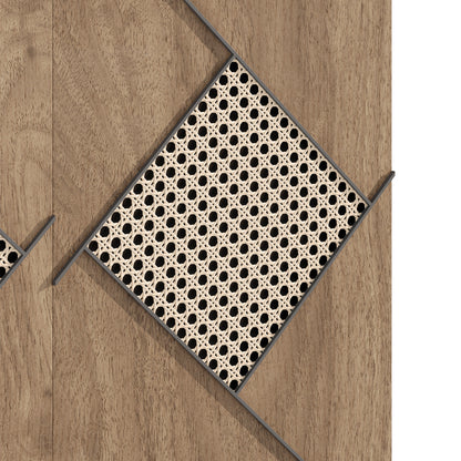 Schoenenkast – Schoenopbergkast – Schoenenrek – Schoenmeubel – Schoenenkast Hout – Modern Design – Decoratief Rattan Patroon – Compact 80x32x91 cm – Gesloten Deuren – Ruime Opbergruimte