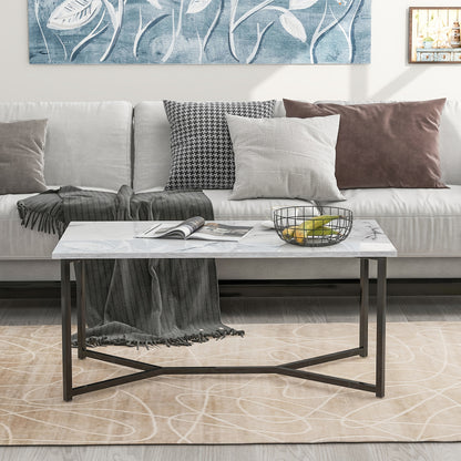 Salontafel – Woonkamertafel – Koffietafel – Bijzettafel – Houten Tafel – Wit – MDF & Massief Hout – Rechthoekig Compact Design