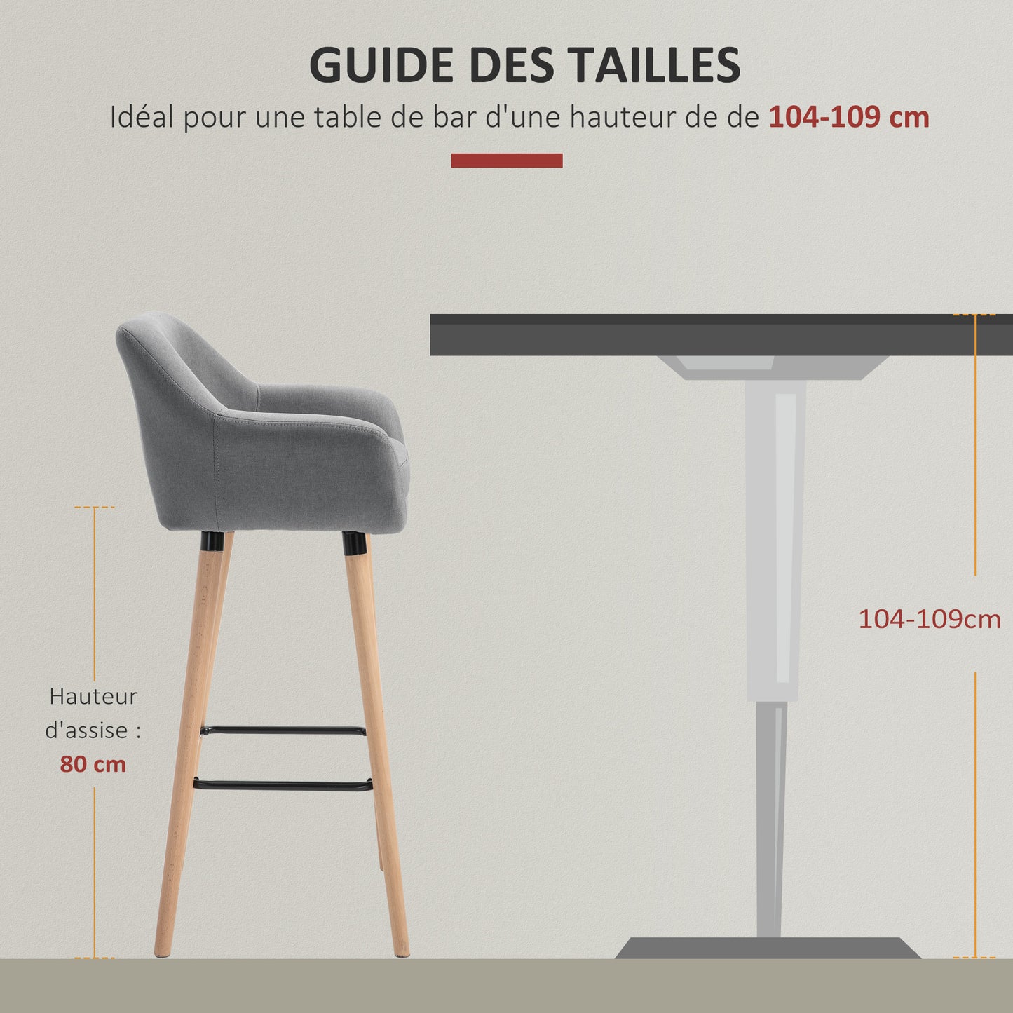 Barstoel – Barkruk – Kruk – Barstoel Met Rugleuning – Barkruk Met Armleuningen – Scandinavisch Design – Comfortabel Linnen Zitting – Stevig Houten Onderstel Lichtgrijs
