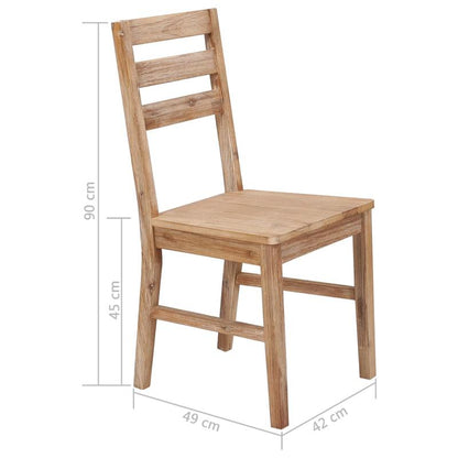 Eetkamerstoelen – Stoelen – Houten Stoelen – Houten Eetkamerstoelen – Acacia Stoelen – Set van 6 – Massief Acaciahout – Comfortabele Polyester Zitting