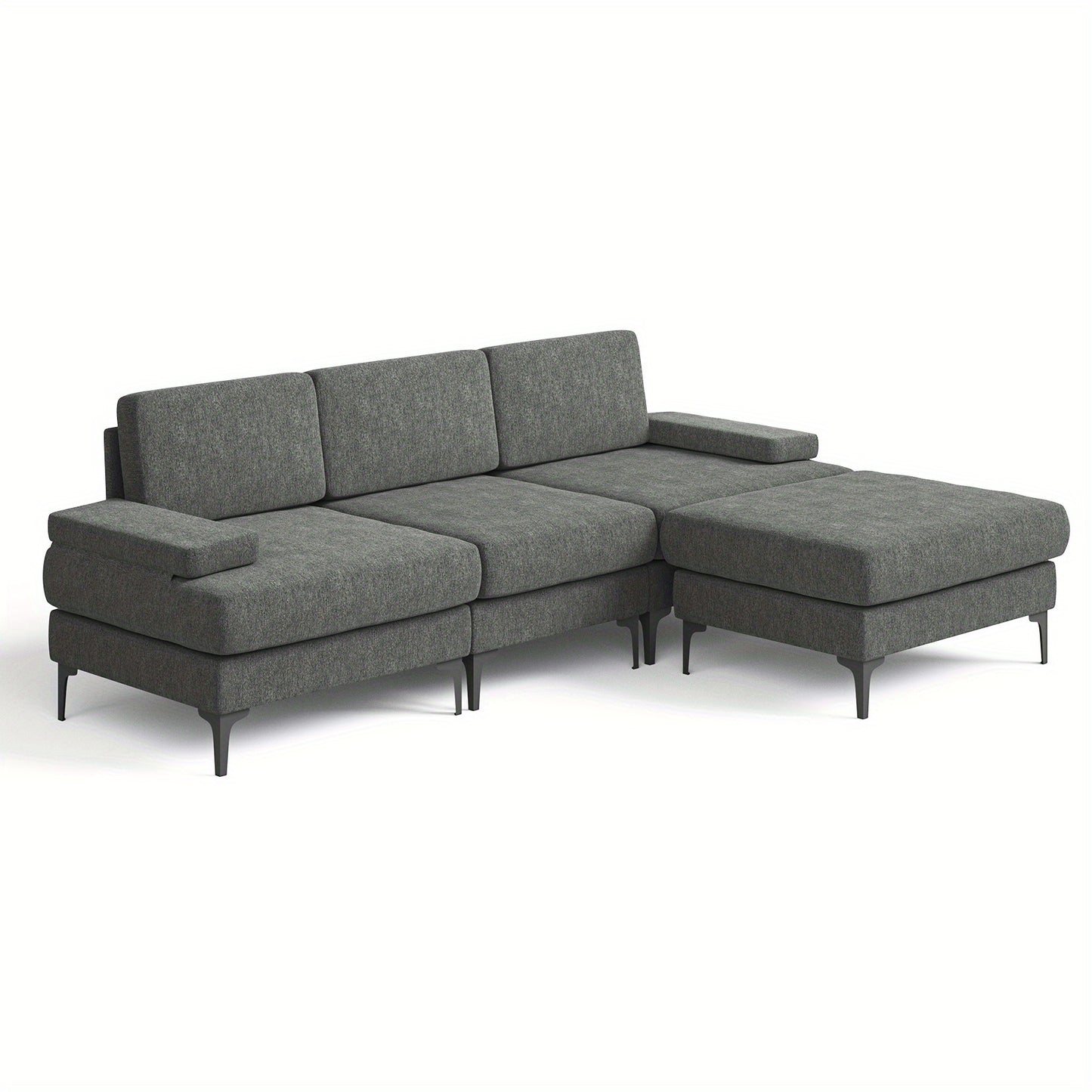 Hoekbank – L-vormige Bank – 3-Zits Bank – Slaapbank – Loungeset – Afneembare Opbergruimte – Hardhouten Frame – Gemakkelijk Reinigbare Stof