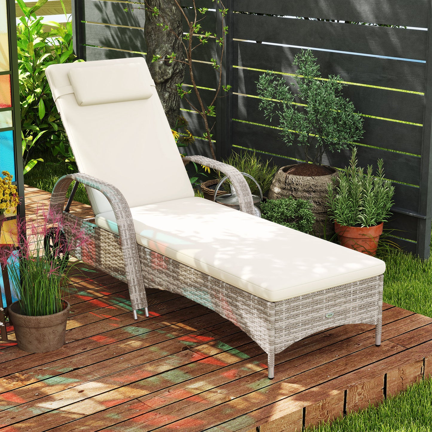 Verstelbare Ligstoel – Ligbed - Tuinstoel – Loungebed – Relaxstoel – Zonnebed – Metalen Frame – Resin Rattan