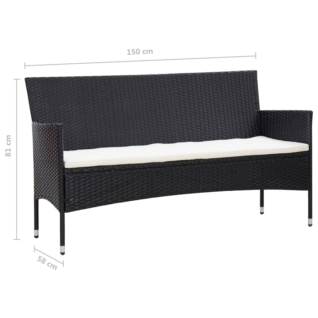 Loungebankset – loungeset – tuinmeubelset – hoekbank – tuinbank – Poly Rattan – Inclusief Dikke Kussens – Stevig Gepoedercoat Stalen Frame – Grijs
