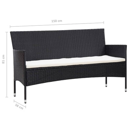 Loungebankset – loungeset – tuinmeubelset – hoekbank – tuinbank – Poly Rattan – Inclusief Dikke Kussens – Stevig Gepoedercoat Stalen Frame – Grijs