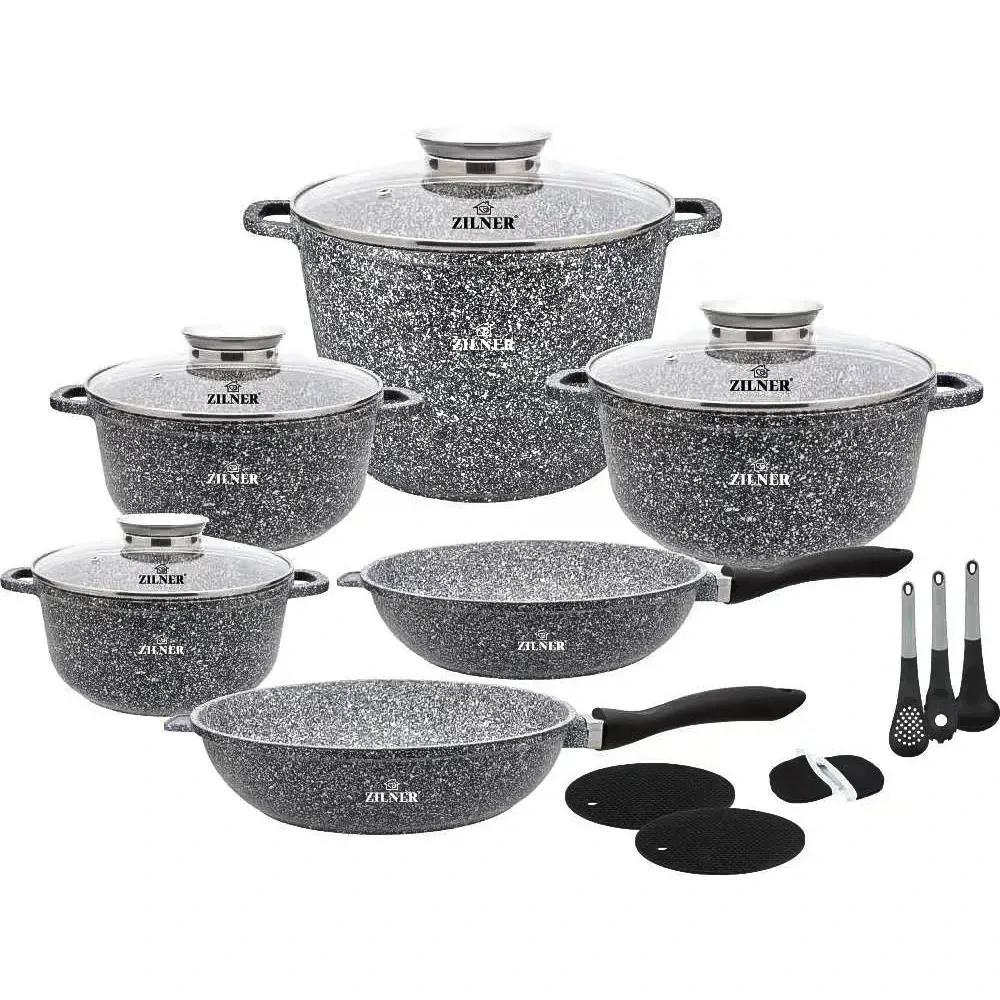 17-delige Kookset – Pannenset – Kookgerei – Keukenset – Inductiepan – Aluminium – Keramische Antiaanbaklaag – Ovenbestendig Tot 230°C