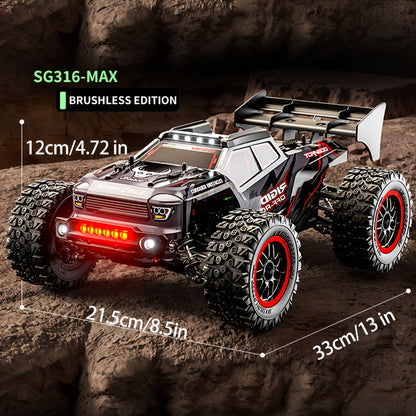 Afstandsbaanwagen – RC Auto – Bestuurbare Auto – Radiografisch Voertuig – Speelgoedauto – Oplaadbare Batterij – Veilig Kunststof Design – SG316MAX Zwart